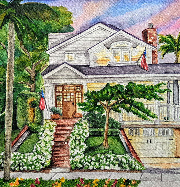 Watercolor Painting commission of home
